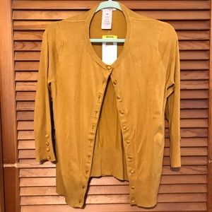 Mustard button front cardigan